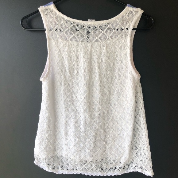 Anthropologie Akemi & Kim Ivory/Creme WhiteLace Sleeveless Top Womens XS - Picture 3 of 5